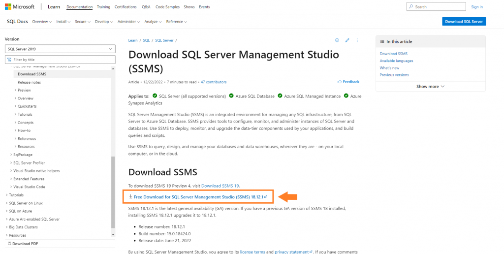 SQL Server Management Studio SSMS descarga
